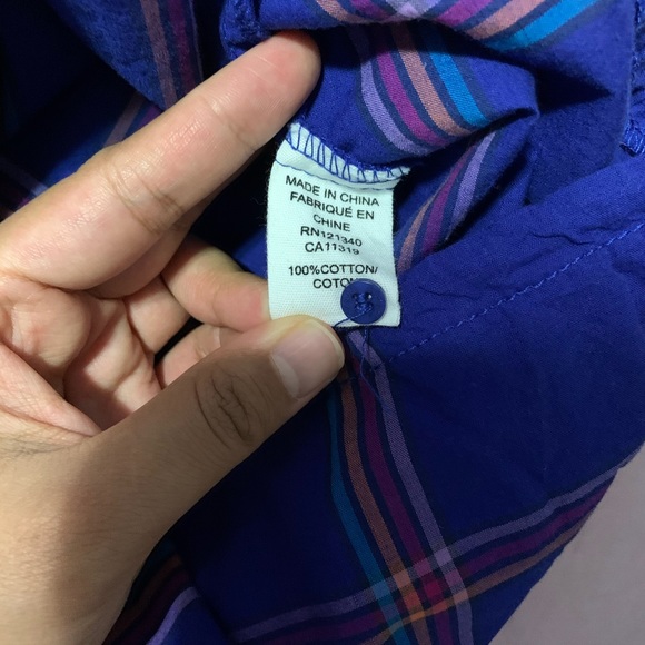 3 for $15 Garage Blue Plaid Shirt - Picture 9 of 9